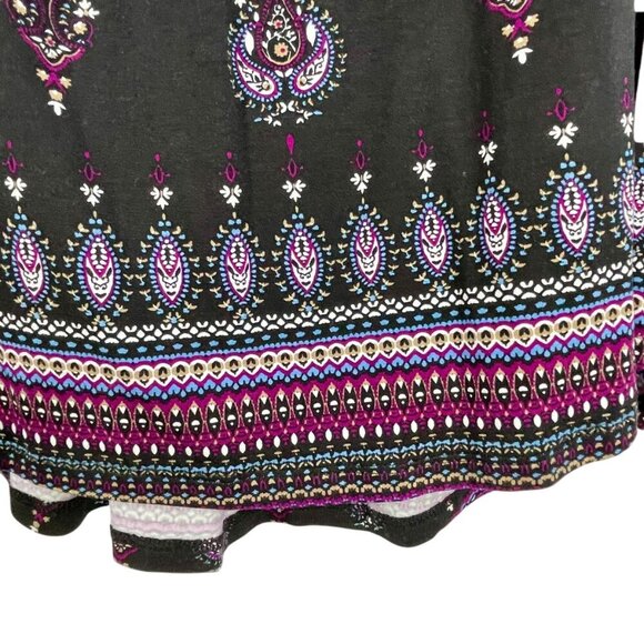 NWT Daniel Rainn Petoka Split-Neck Knit Peasant Blouse Pleated Crochet Black XXL - Picture 10 of 15